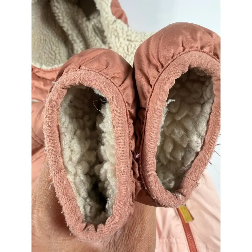 Patagonia Baby Reversible Tribbles Hoody Sherpa Fleece Jacket Pink size 3